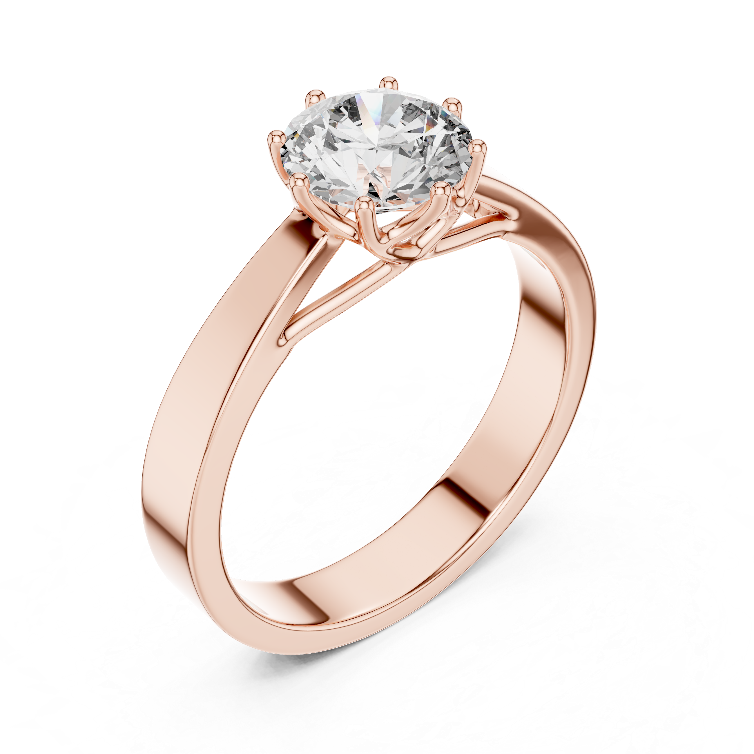 Timeless Solitaire Engagement Ring – Six-Prong 1-CT Round Diamond in White, Yellow, Rose Gold
